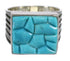 Turquoise Inlay And Sterling Silver Southwestern Ring Size 6-1/4 YX68733